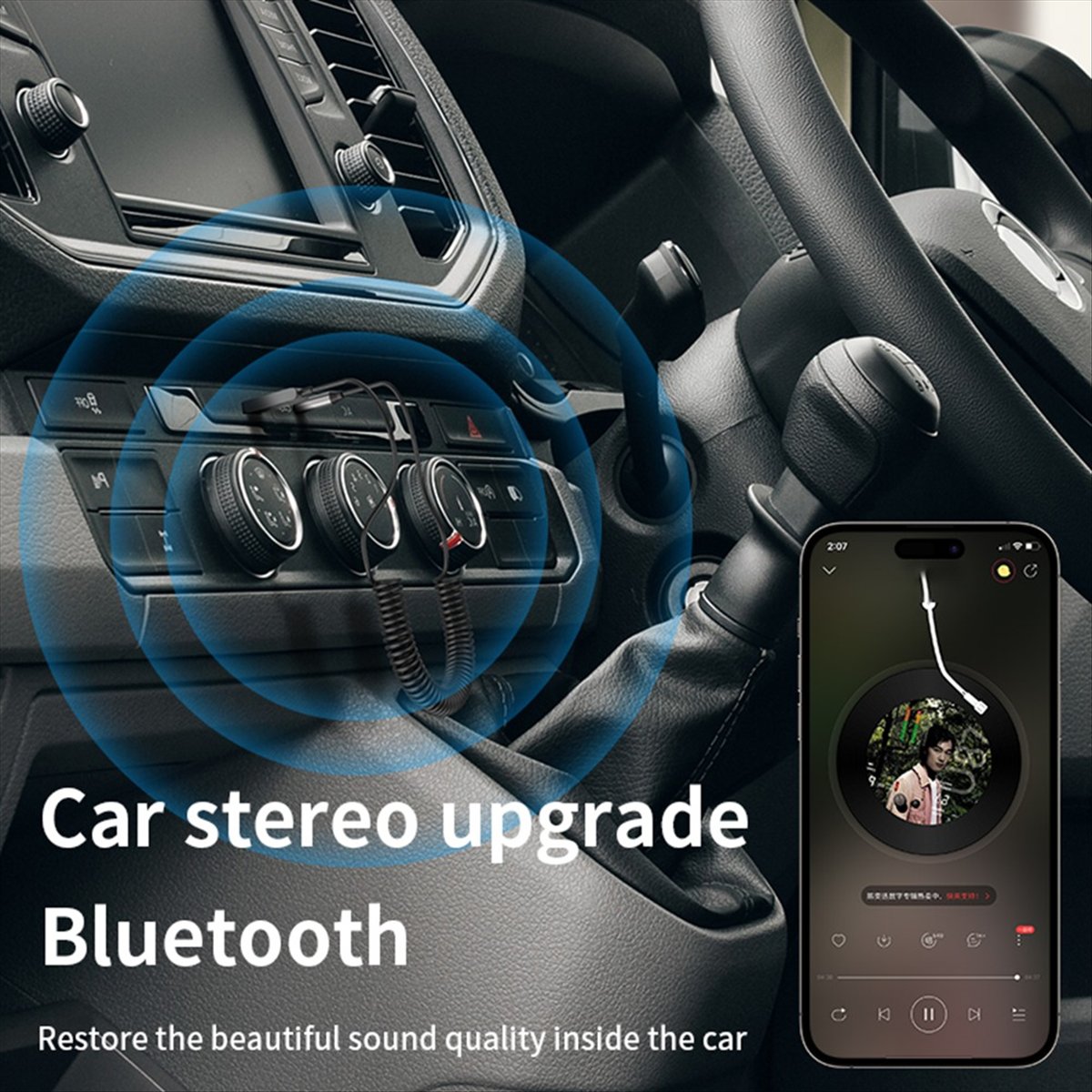 Bluetooth Adapter Receiver - A85P AUX 차량용 블루투스 5.4 수신기