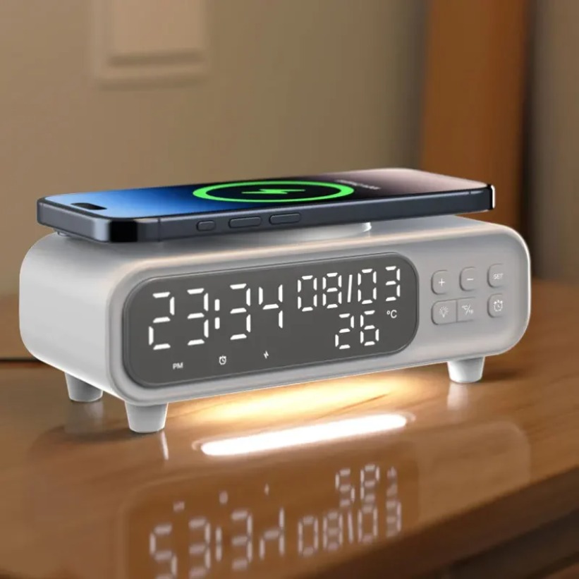 15W 무선 충전기 시간 알람 시계 LED 야간 조명  - Usb C Earphone 리뷰 및 가격
