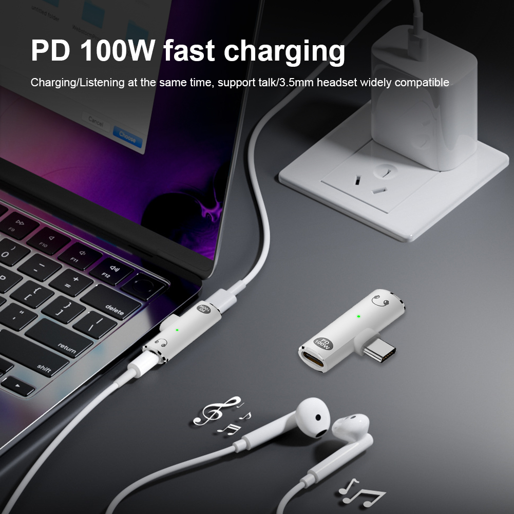 2 in 1 오디오 AUX 어댑터 PD 100W USB - Earphone Splitter Jack 리뷰 및 가격