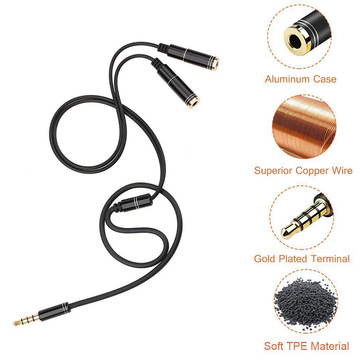 3.5mm 마이크 Y 모바일 오디오 분배기 헤드폰 마이 - Earphone Splitter Jack 리뷰 및 가격